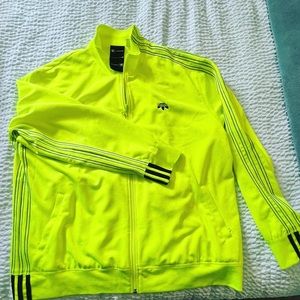Alexander Wang Adidas jacquard track jacket neon yellow and black rare